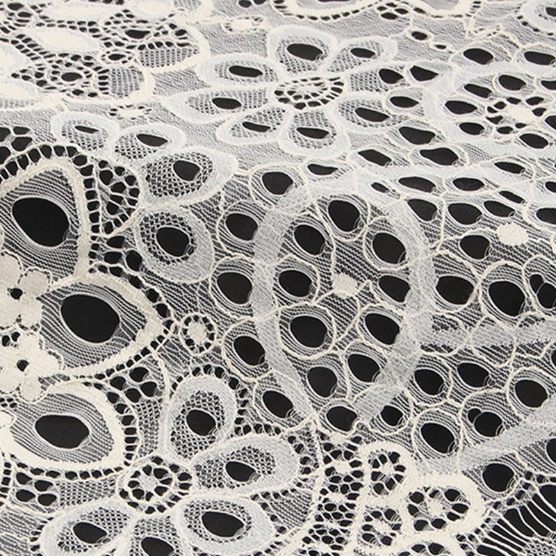 Lace Fabric Eyelash Cutwork Nylon for Women's Wear Wholesale Supplier 2